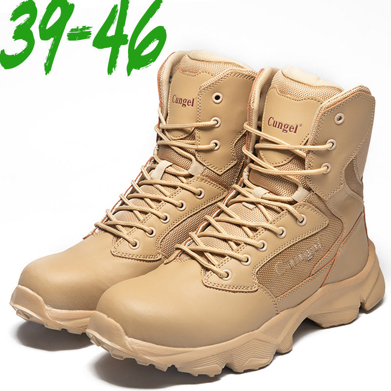 Anti-smashing, Anti-stab And Anti-rolling Tactical Steel-toed Shoes, High-top Breathable