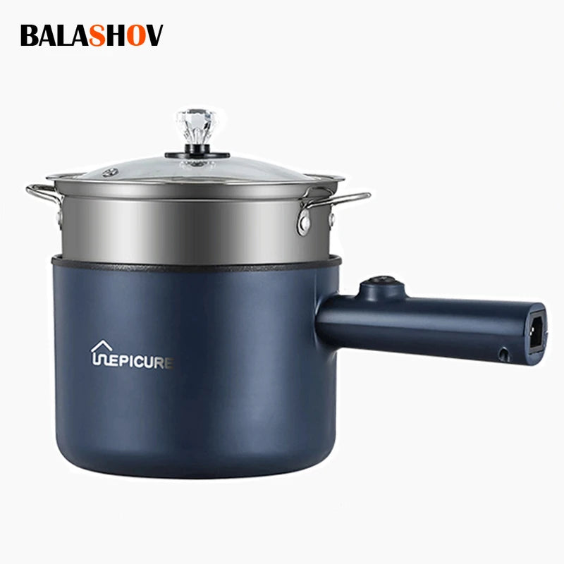 Mini Electric Cooker Multi-Function All-In-One Pot Double Layer Household Noodle Cooker Non-Stick Hot Pot Kitchen Tool