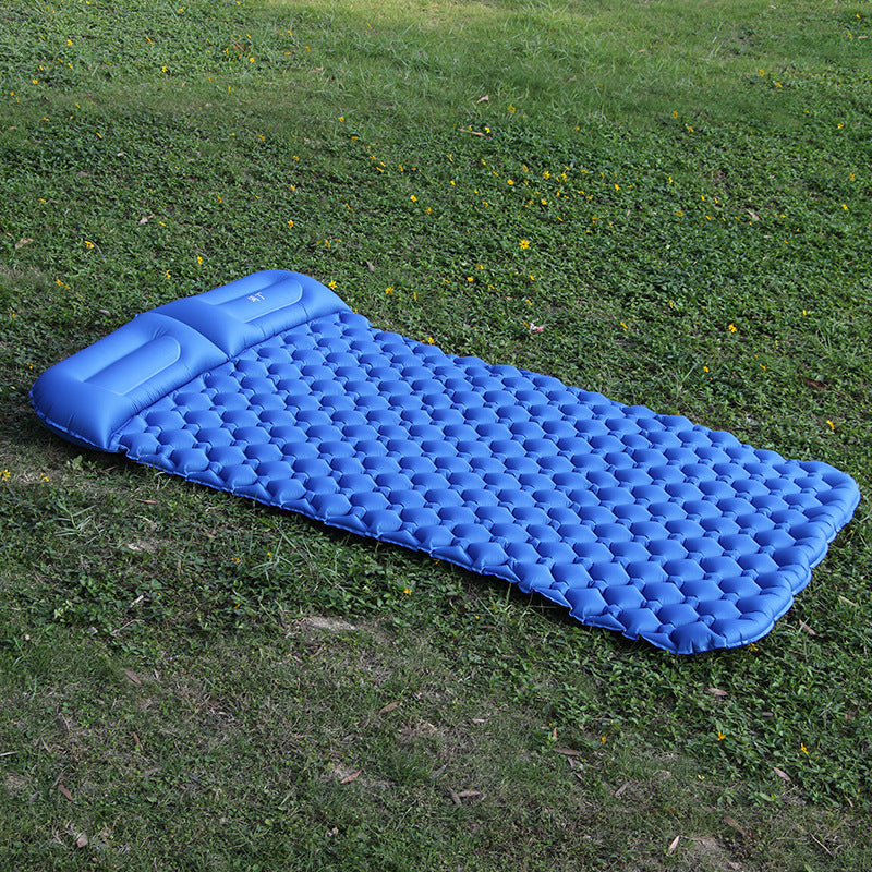 Outdoor Sleeping Pad Camping Inflatable Mattress With Pillows Travel Mat Folding Bed Ultralight Air Cushion Hiking